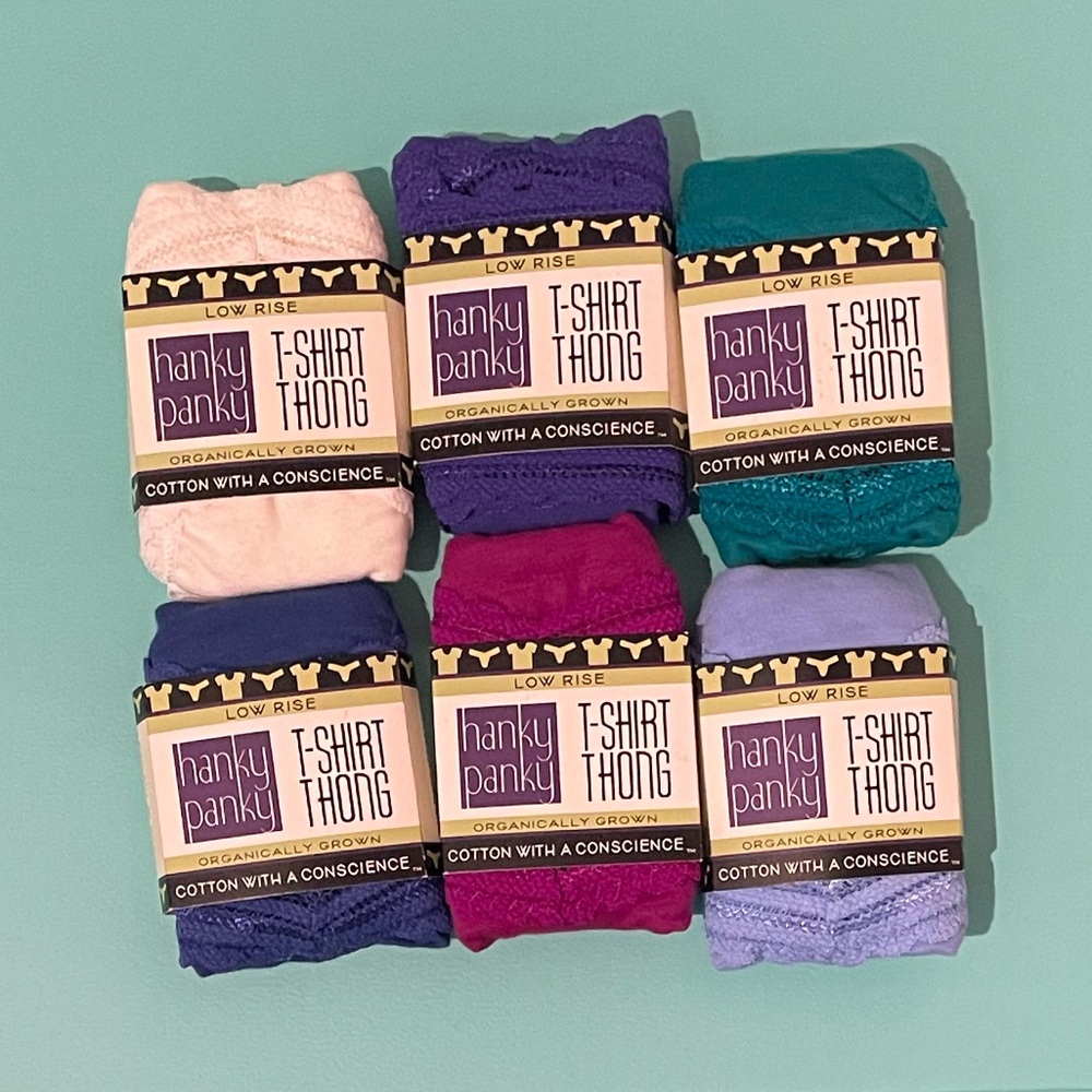 Lot of 6 NWT Deadstock Hanky Panky Cotton T-Shirt Low Rise Thongs